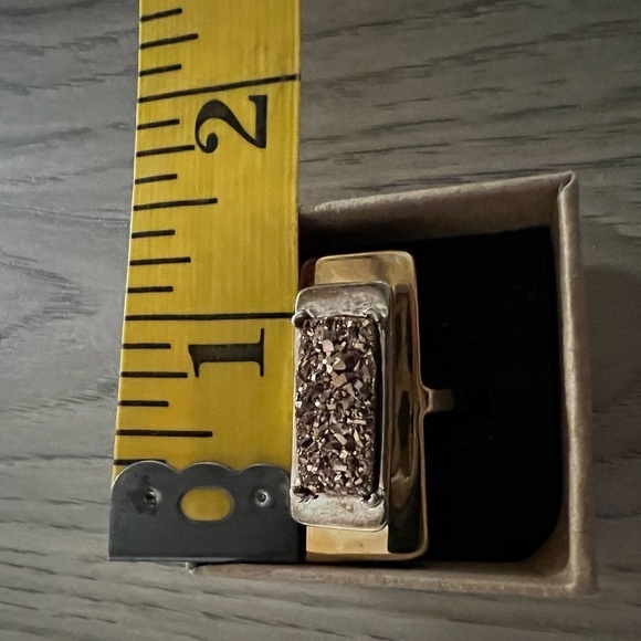 COPY - RLM Studio Sterling Silver Brass Druzy Two Tone Ring VINTAGE - Picture 6 of 6